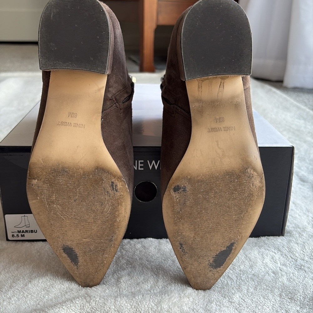 Nine West Brown Suede Ankle Boots - Picture 7 of 7